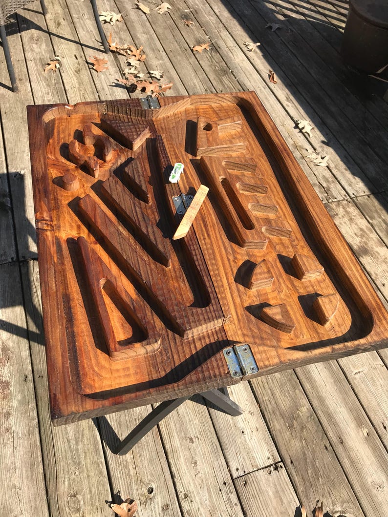 Race Track Fold Up Wood Carrying Case Battery Toy Included Loose Chips Original Design Rope Slide Closurer Lcww