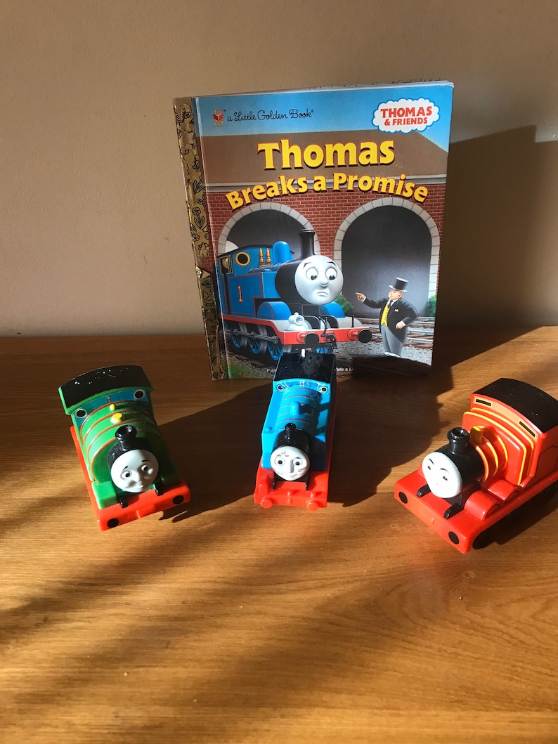 Thomas Train Cars Golden Book Thomas And Friends Titled Breaks A Promise Numbers Six Five One Blue Red Green lcww
