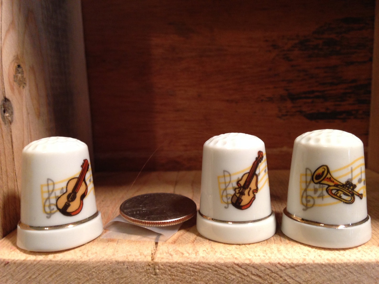 Thimble Collection Guitar Violin Trumpet Thimbles Musical Etsy