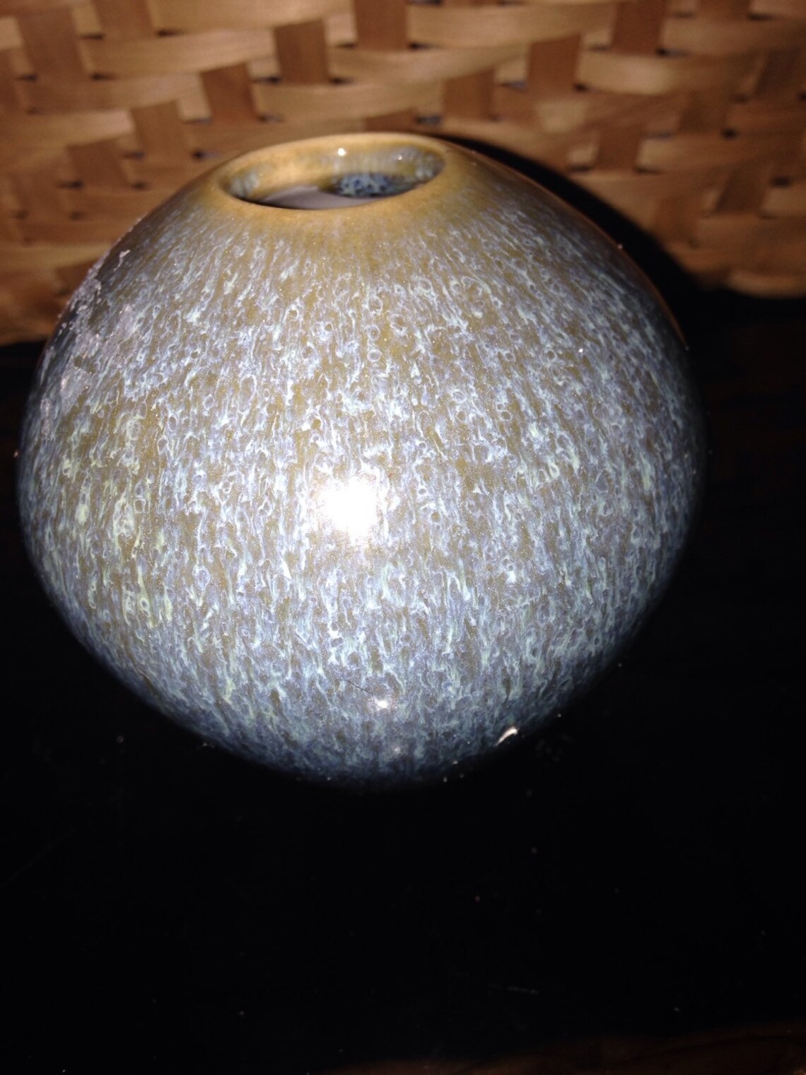 Blaue Keramik Handarbeit kleines weiß gespenschtes Top Vintage | Etsy