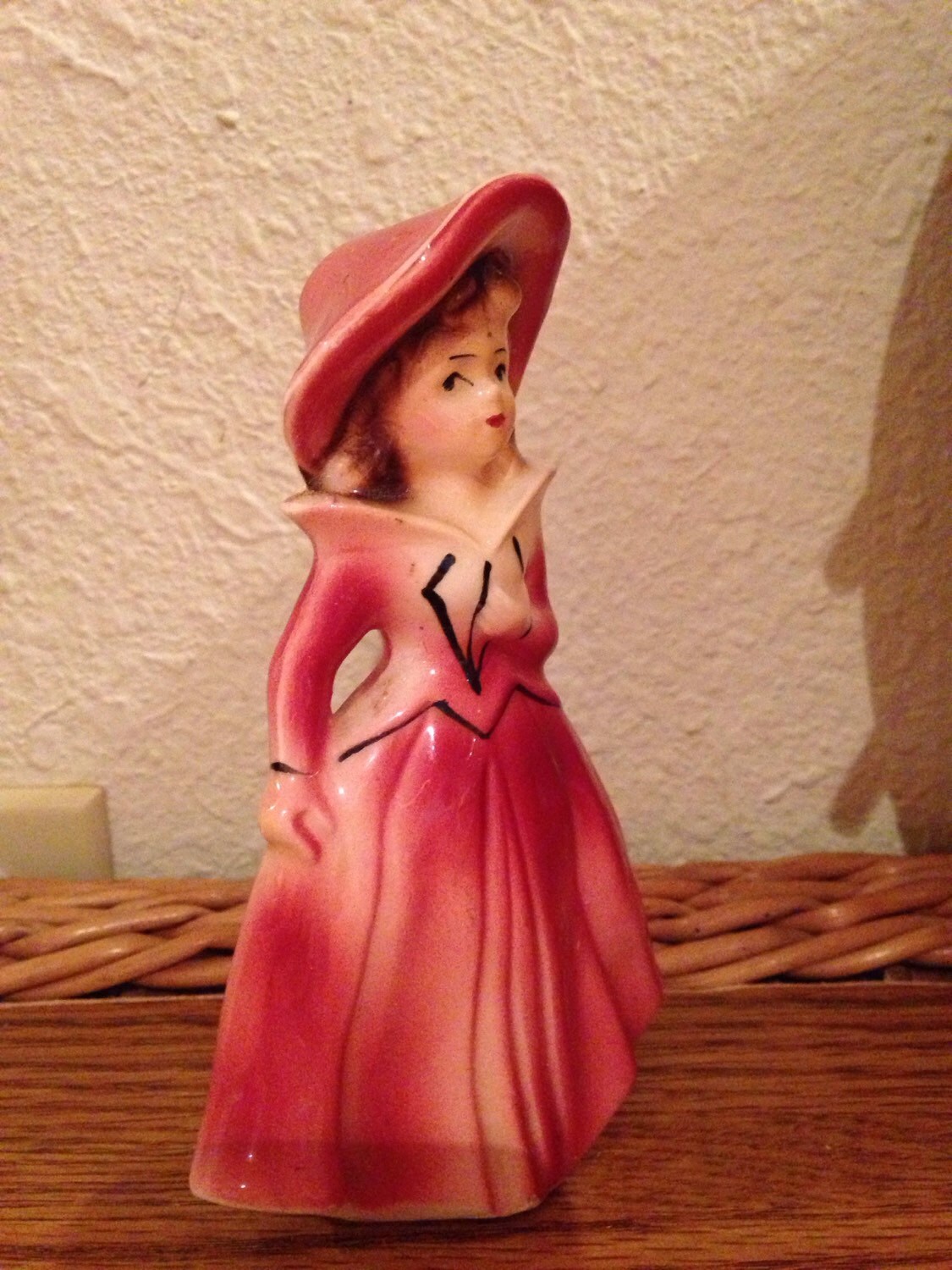 Victorian Pink Lady Figurine Southern Bell Rose Hat Matching Etsy