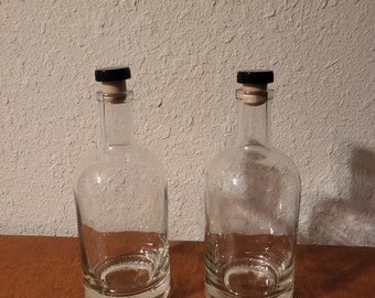 Bottle Vase 2 Piece Set Clear Glass Cork Lids Build a