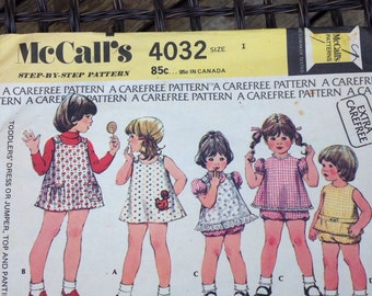 McCall Pattern Toddler Size 1 Step by Step Little Girl Outfits Sewing Made Simple 1970s Clothing Styles lcww