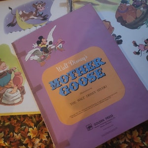 Walt Disney Mother Goose GoldenBook Antique Large Size 1970 Hardcover lcww