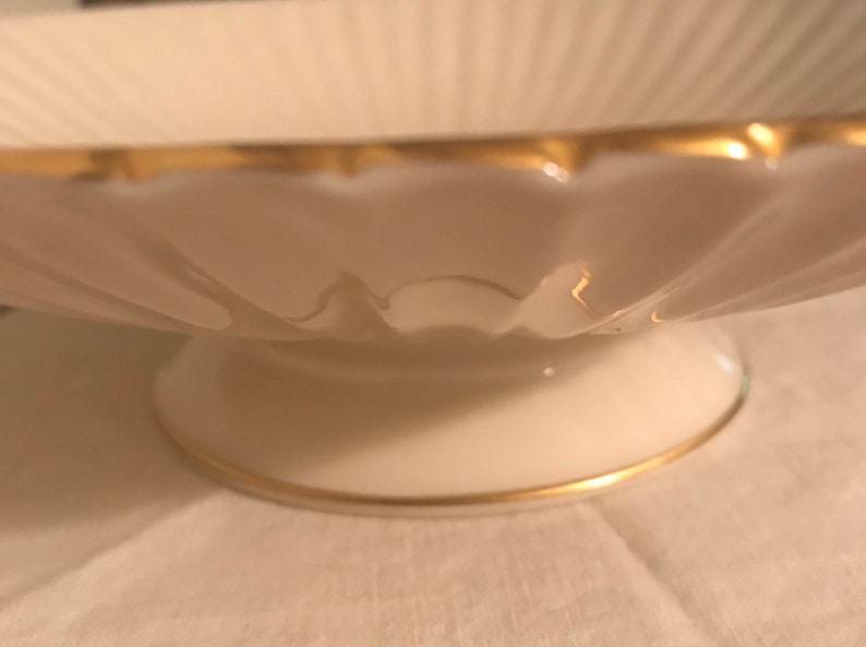 Lenox Compote Bowl Pedestal Seashell Design collection 24K is Etsy