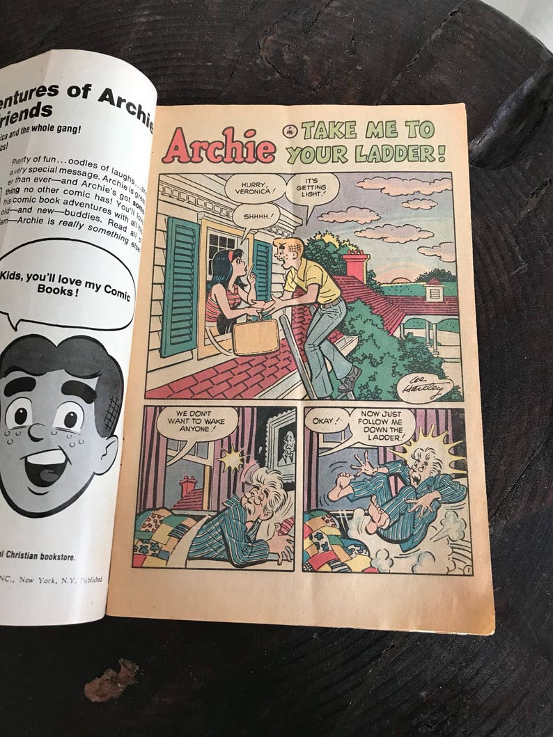 Archie Comic Book Love Scene Christian Bookstore Bible Verse - Etsy