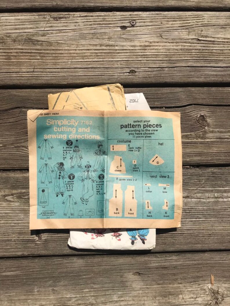 Clown Suit Pattern 7162 for Small Woman Easy Pattern Outfit Etsy