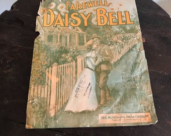 Sheet Music Farewell Daisy Bell Early 1900s Antique Huntington Piano Company Shelton  Connecticut Fred Watson Mt Vernon lcww