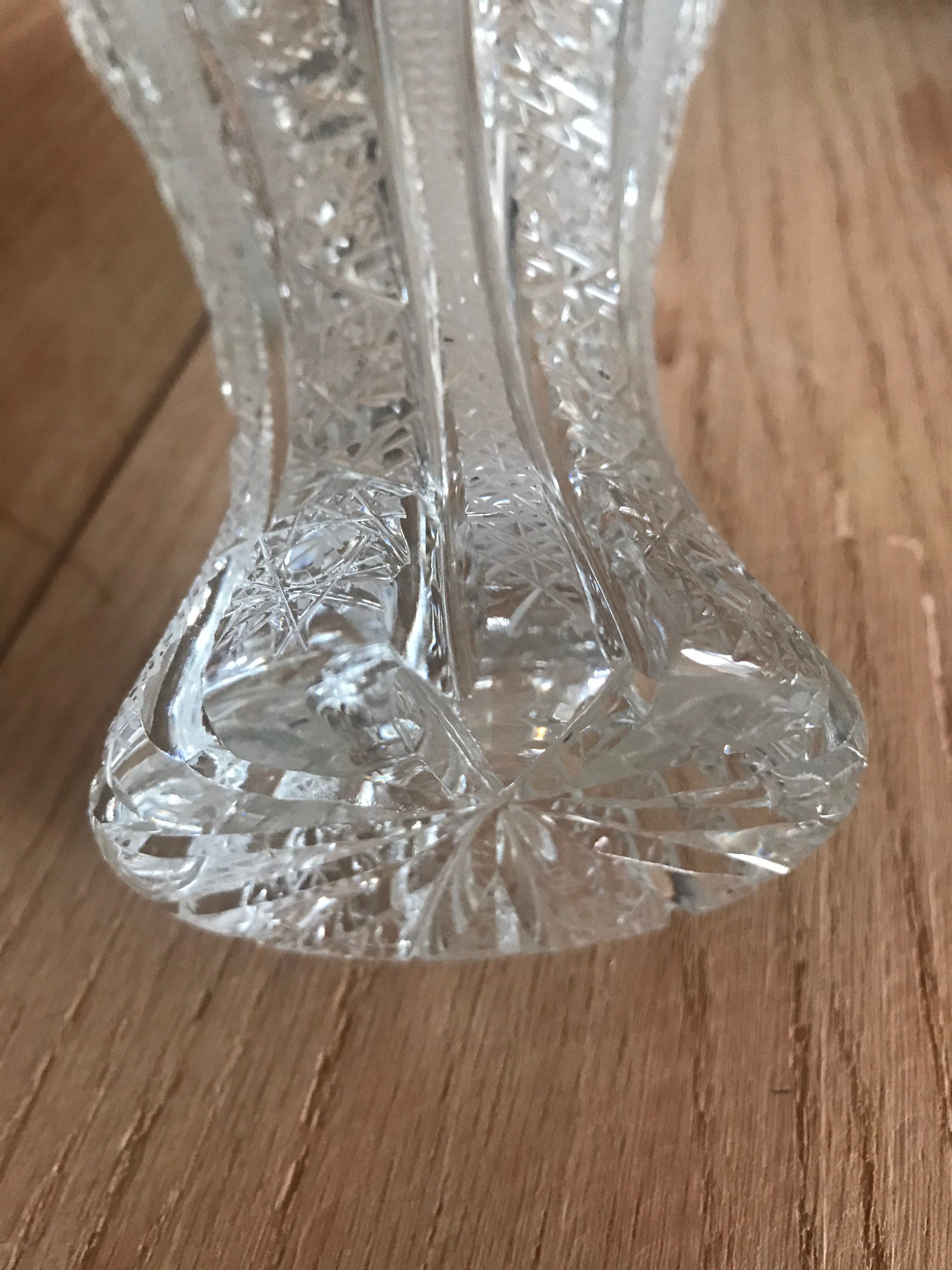 Vase Heavy Pressed Clear Cut Glass Wedding Vase Antique Clear Etsy