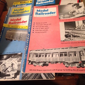 Railroad Books Model Train Construction Jan Feb April May June 1954 Magazines Hobby Builder Bridges Tracks Yards Cars lcww
