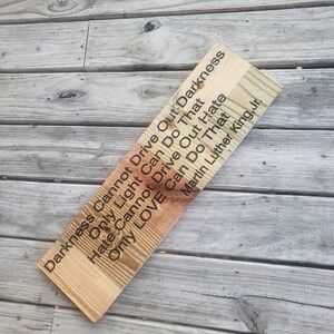 Martin Luther King Quote Carved In Pieces Of Old Wood Glued Together lcww