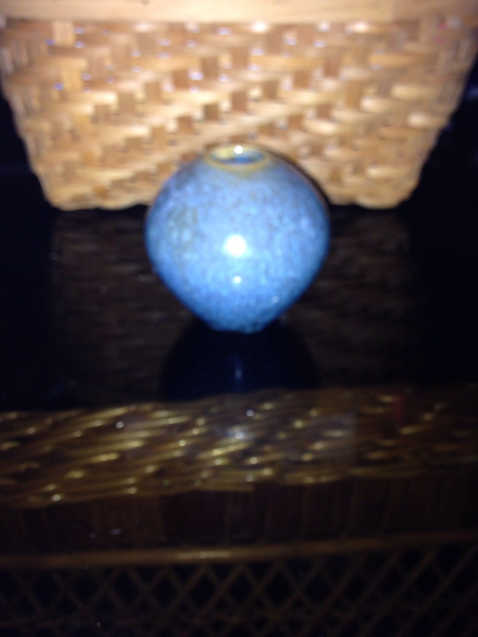 Blaue Keramik Handarbeit kleines weiß gespenschtes Top Vintage | Etsy