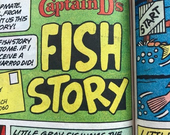 Fish Story Comic Book Captain D's Give Away Issue 16 Vintage Advertising Fast Food Dining Pirate Ships lcww
