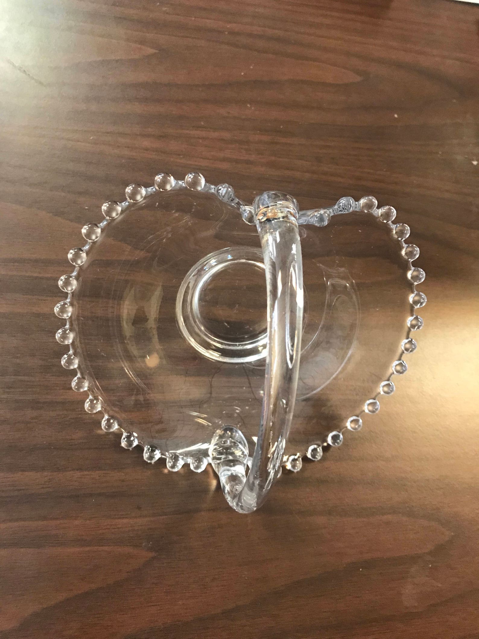 Candlewick Clear Glass Candy Condiment Dish Basket Handle Etsy