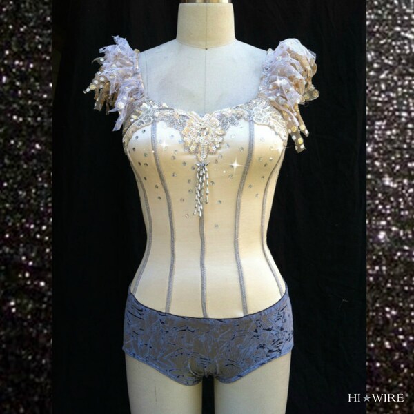 Made to order aerial costume / custom dance costume / vintage circus costume / Victorian showgirl corset Steampunk leotard / made to order