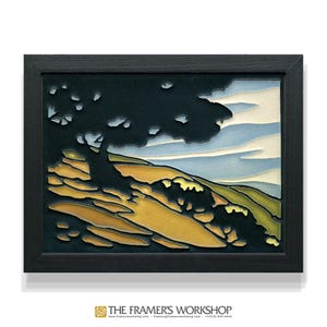 California Oak — Framed Motawi Tile 6x8 — Yoshiko Yamamoto