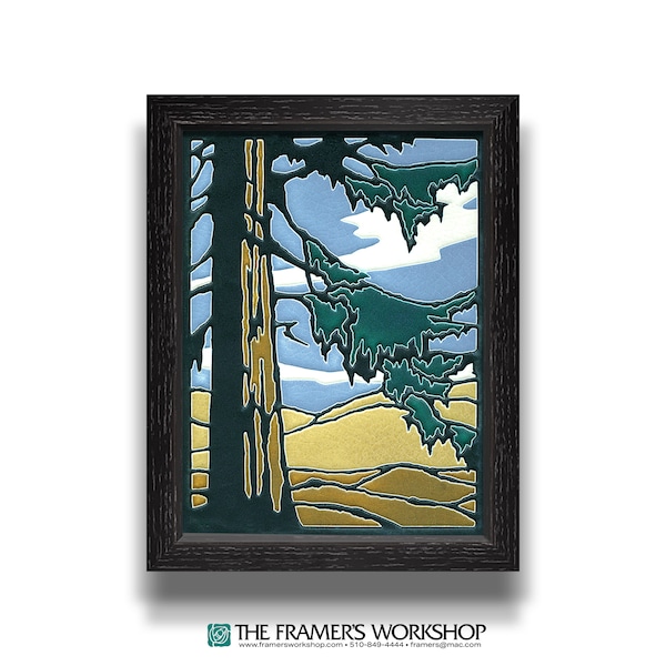 Redwood, 6x8 Yoshiko Yamamoto Design Motawi Tile and Wood Frame