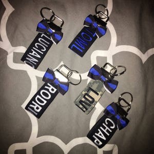 Police/Law Enforcement/LEO Nametape KeyFob-Keychain Thin Blue Line image 5