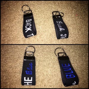 Police/Law Enforcement/LEO Nametape KeyFob-Keychain Thin Blue Line image 4