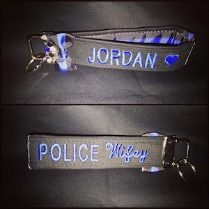 Police/LEO Loopstyle-Wristlet Keychain Thin Blue Line image 1