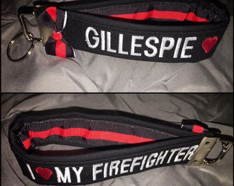 Firefighter Loopstyle Keychain- Thin Red Line