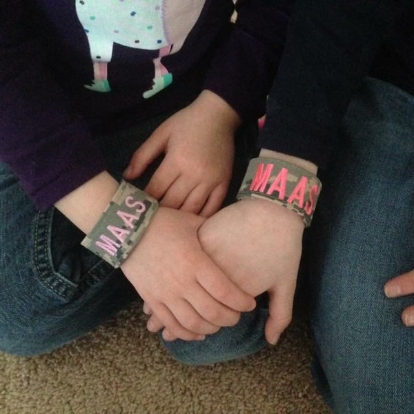 Air Force ABU/OCP Kids or Adult Name Tape Bracelet (USMC/Navy/Army/Coast Guard)