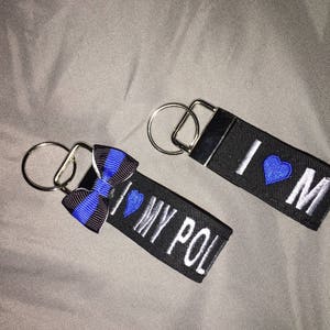 Police/Law Enforcement/LEO Nametape KeyFob-Keychain Thin Blue Line image 8