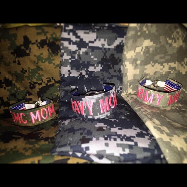 Military Mom Name Tape Bracelet (Any branch!) Army Navy Air Force USMC Coast Guard