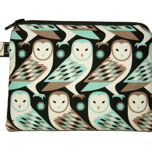 Barn Owl Coin Purse - Padded Pouch - Owl Purse - Owl Zippered Pouch - Bird Purse - Owl Bag