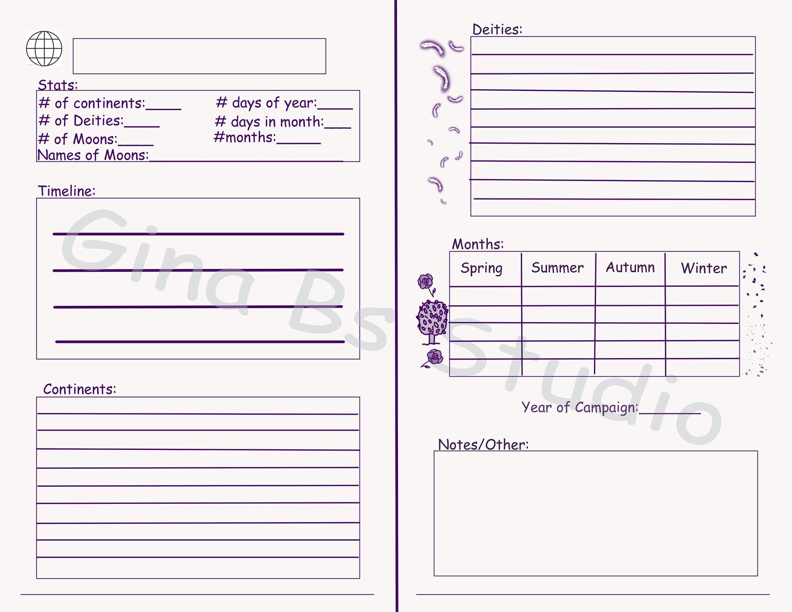 Journal Sheet Printable Dungeon Master Printable Dungeons and Dragons ...