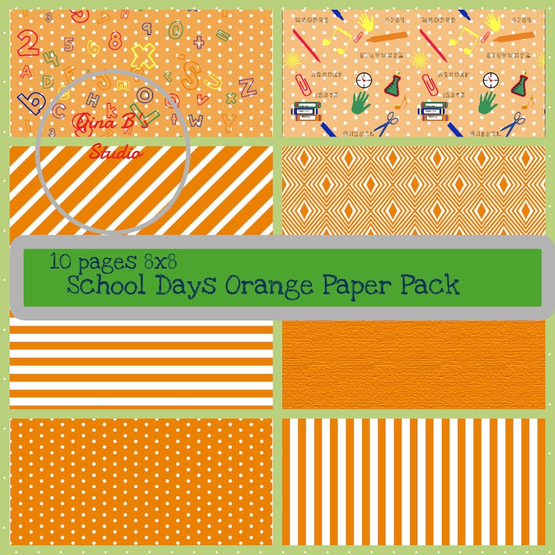 School Days Paper Printable School Scrapbook Paper - Etsy