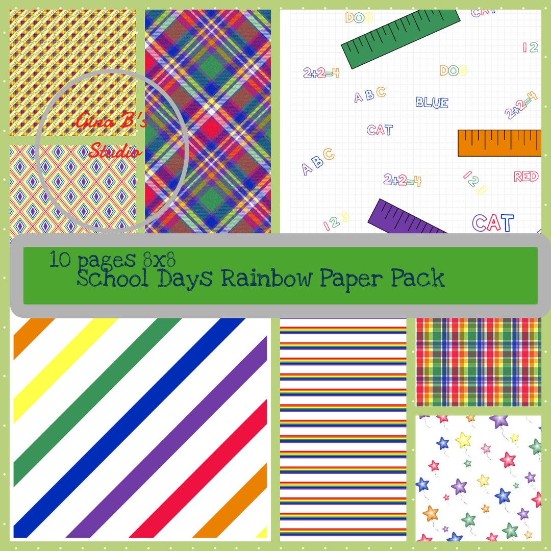 School Days Paper Printable School Scrapbook Paper - Etsy
