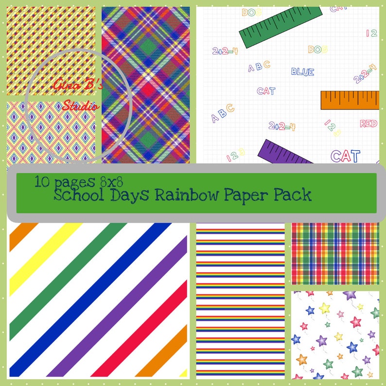 School Days Paper Printable School Scrapbook Paper - Etsy