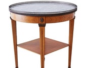 Neoclassical French Louis XVI Style Marble Bouilotte Table