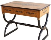 French Charles X Curule Leg Desk Writing Table