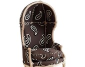 French Louis XV Style Upholstered Canopy Porters Chair