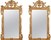 Pair of Neoclassical Louis XVI Style Giltwood Mirrors