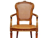 Neoclassical Louis XVI Shield Back Caned Fauteuil