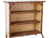 English Regency Mirrored Bamboo Bookcase of Shelf
