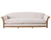 French Art Deco Low Profile Velvet Sofa