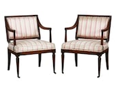 Pair of Neoclassical Louis XVI Style Armchairs