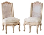 Pair of French Provincial Five-Leg Slipper Chairs