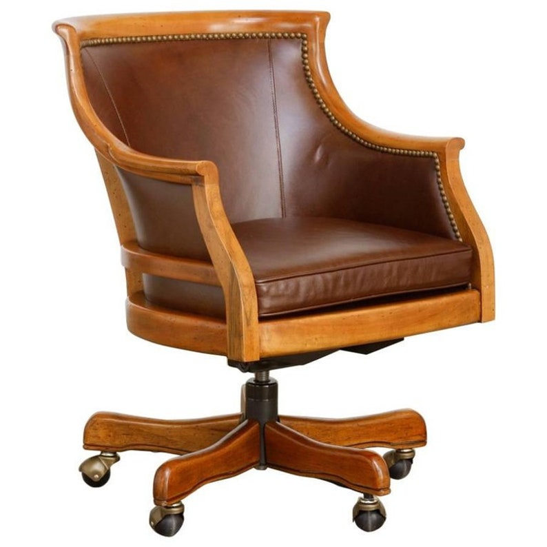 Maple Executive Office Desk Chair By Leathercraft Etsy