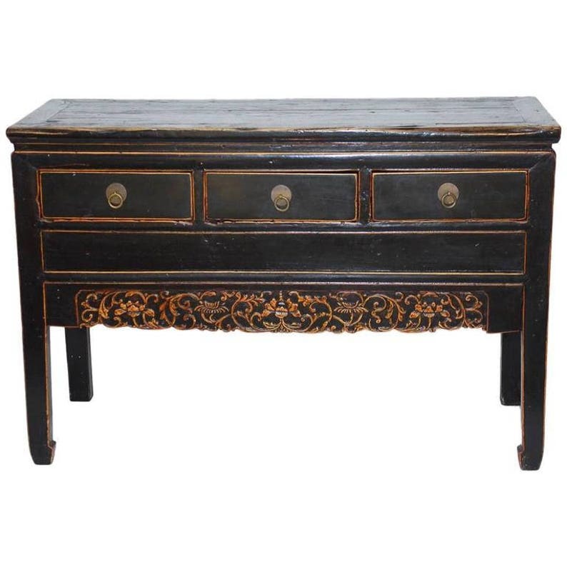 Black lacquer sofa table