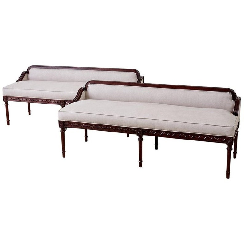 Pair Of Neoclassical Style Bench Settees Etsy