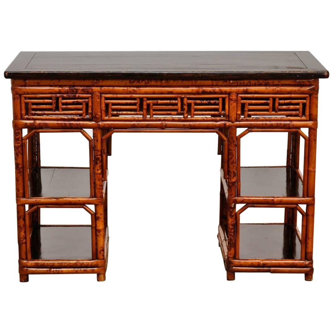 English Chinese Chippendale Chinoiserie Style Bamboo Desk Etsy