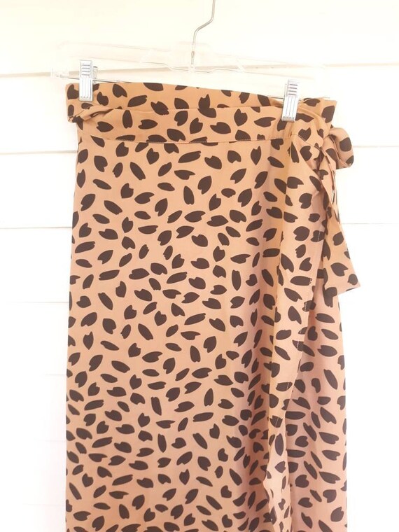 Vintage Animal Novelty Print Wrap Maxi Skirt/S-M
