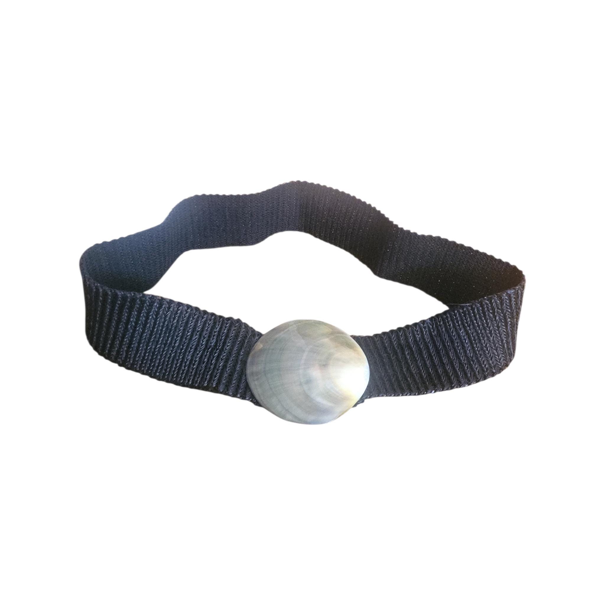 Vintage 80’s CHARMANT of Beverly Hills Elastic Belt with Art Deco Resin Buckle Vintage 80 main image 4