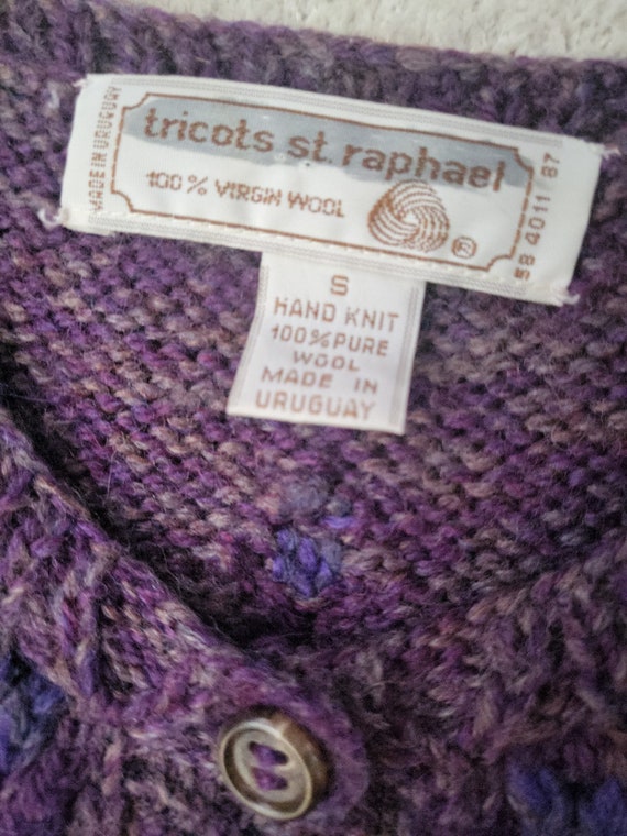 Vintage Tricots St Raphael Purple Hand Knit Wool … - image 5
