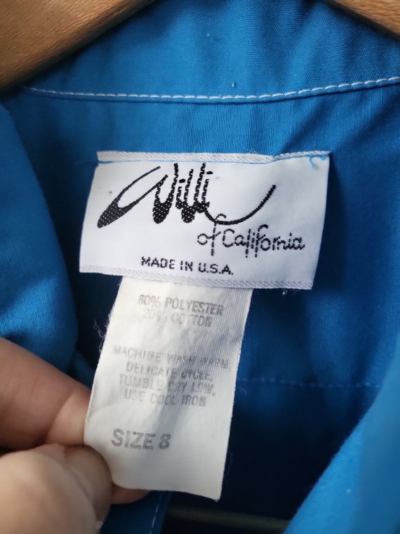 Vintage Willi Of California Sky Blue Midi Dress S… - image 4